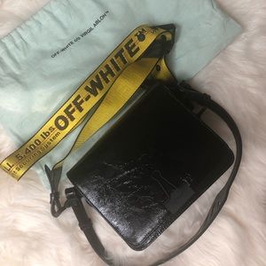 Off white binder clip bag